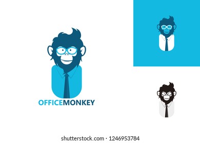 Office Monkey Logo Template Design Vector, Emblem, Design Concept, Creative Symbol, Icon