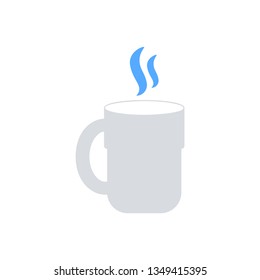 Office mug with coffee and steam - vector