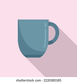 Office mug icon flat vector. Hot tea cup. Ceramic mug