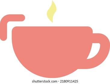 Office mug, illustration, vector on a white background.