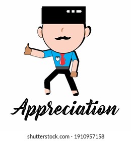 
office mustache uncle vector design