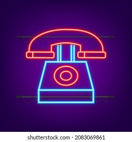 Office neon icon. Web icon set. Office, great design for any purposes. Vector stock illustration