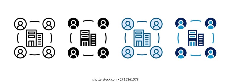 Office Network Icon Set Multiple Style Collection
