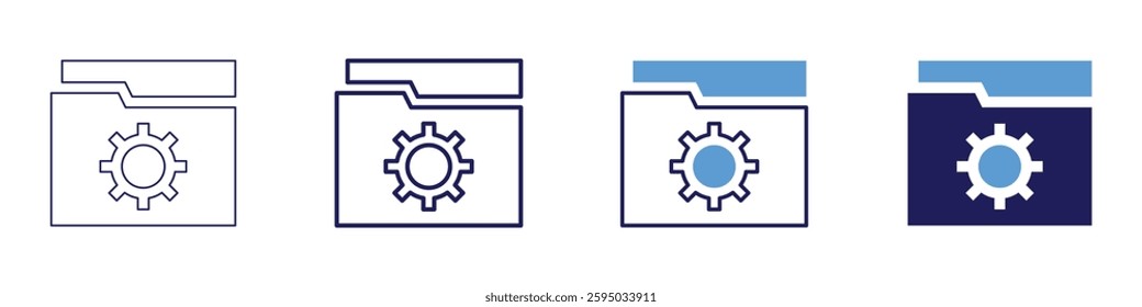 Office networking devices icon in 4 different styles. Thin Line, Line, Bold Line, Duotone. Duotone style. Editable stroke.