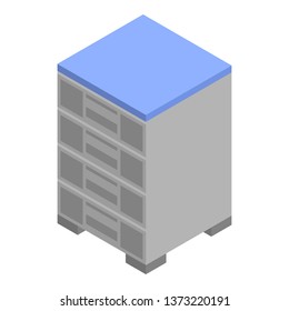 Office nightstand icon. Isometric of office nightstand vector icon for web design isolated on white background