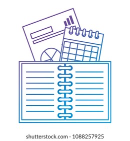 office notebook with calendar and documents