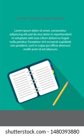 office notebook flat design vector 