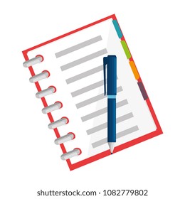 office notebook with pen