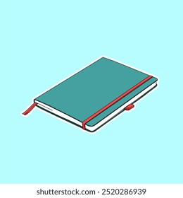 Office NoteBook Simple Vector with Blue Color with Light Blue Background