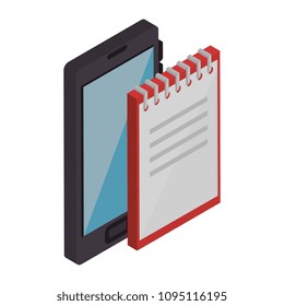 office notebook with smartphone