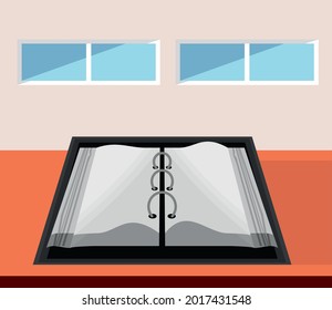 office notepad blank on desk