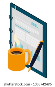 office notepad with coffee cup