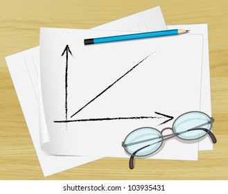 Office notes on paper with glasses