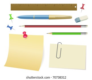 office objects set vector