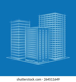 Office on blue