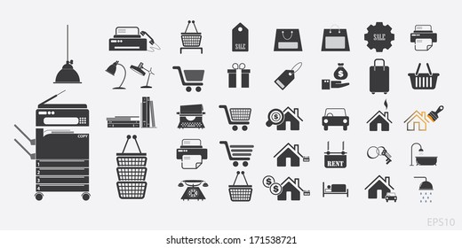 Office and online shopping icons : Illustration EPS10