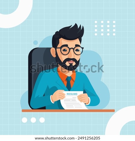 Office open job recruitment simple corporate illustration