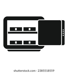 Office open money safe icon simple vector. Currency stack. Coin euro