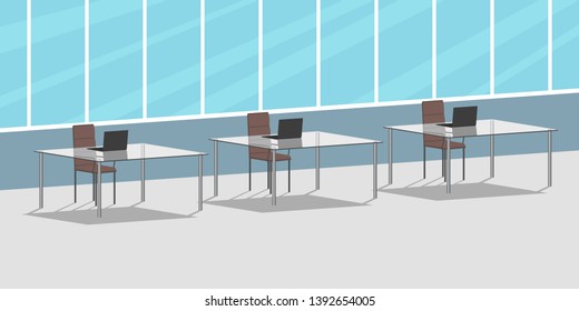 Office open space. Vector illustration.