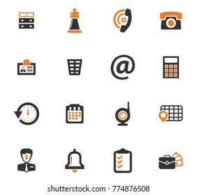 Office orange vector icons for user interface design