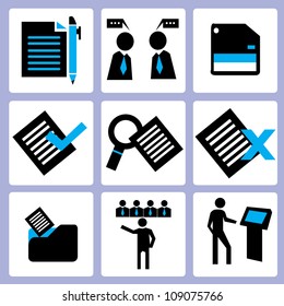 office and organization icon set, vector