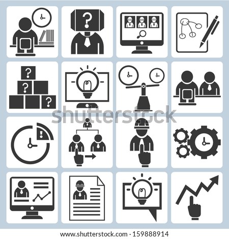 office and organization management icons