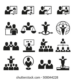 office and organization management icons, business management