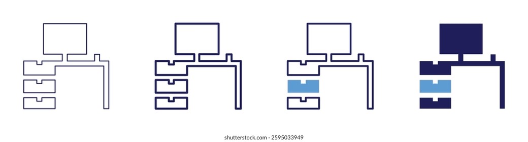 Office organizing tools icon in 4 different styles. Thin Line, Line, Bold Line, Duotone. Duotone style. Editable stroke.