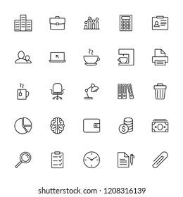 office outline icons set bussines vector line icons web