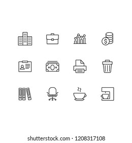 office outline icons set bussines vector line icons web