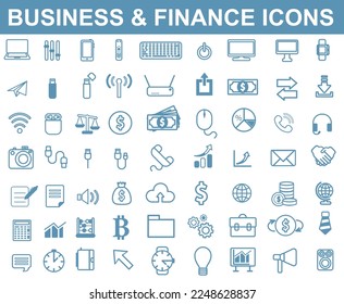 office outline icons set bussines vector line icons web