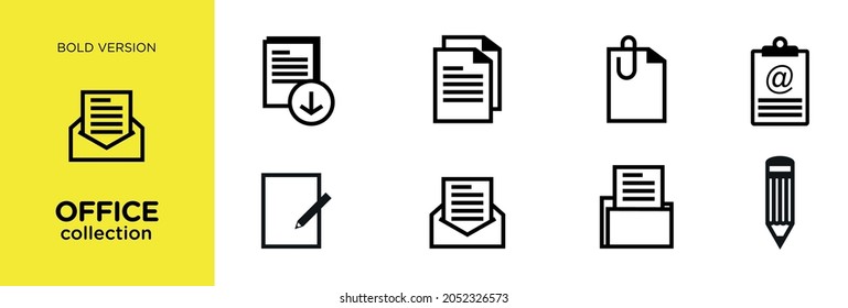 Office outline icons - vector