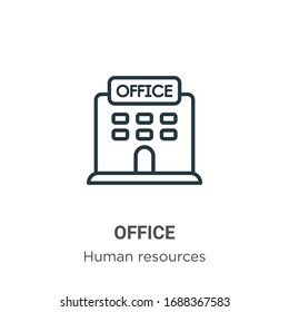 Symbol für die Vektorillustration des Büros Dünne Linie, schwarzes Bürosymbol, einfache flache Vektorillustration-Elementgrafik aus bearbeitbarem Job-Lebenslauf-Konzept einzeln auf weißem Hintergrund