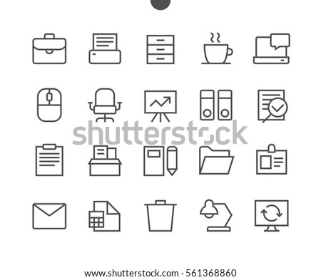 Office Outlined Pixel Perfect Well-crafted Vector Thin Line Icons 48x48 Ready for 24x24 Grid for Web Graphics and Apps with Editable Stroke. Simple Minimal Pictogram Part 1-1