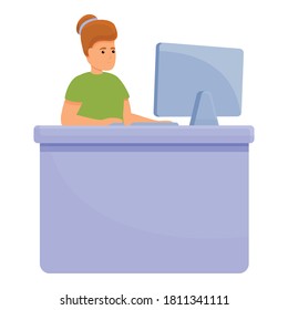 Icono de externalización de Office. Caricatura del icono vectorial de outsourcing de oficina para el diseño web aislado en fondo blanco