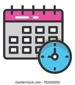 An office pad with clock sign, concept of scheduling or appointment