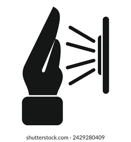 Office palm scanning icon simple vector. Automatic voice. Scanner audio