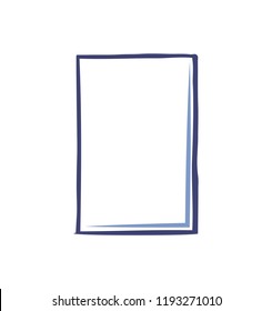 Office paper blank document page isolated icon monochrome sketch outline vector. Empty sheet of paper of squared shape. Piece with no written data