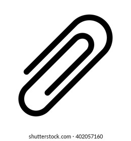 Office paper clip / paperclip or email attachment line art vector icon for apps and websites