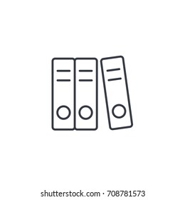 office paper file folder thin line icon. Linear vector illustration. Pictogram isolated on white backgroundfog