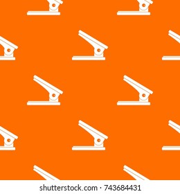 Office paper hole puncher pattern repeat seamless in orange color for any design. Vector geometric illustration