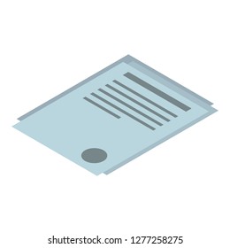 Office paper icon. Isometric of office paper vector icon for web design isolated on white background