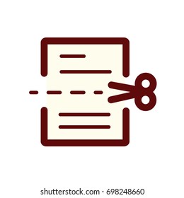 office paper and scissors  cartoon styles icon