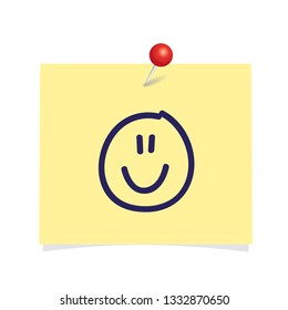 office paper sheet with cute smiley happy face vector illustration EPS10