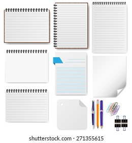 Office paper sheet set vector illustration