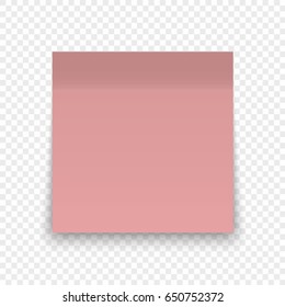 Office paper sheet or sticky sticker with shadow isolated on a transparent background