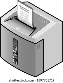 An office paper shredder destroying a Memorandum of Understanding.