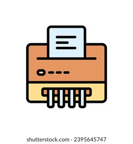 Office Paper Shredder Icon Vector Illustration