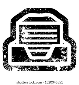 office paper stack distressed icon symbol