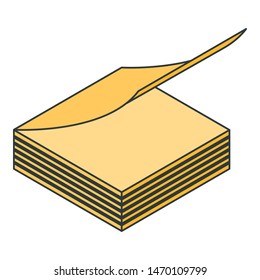 Office paper stick icon. Isometric of office paper stick vector icon for web design isolated on white background